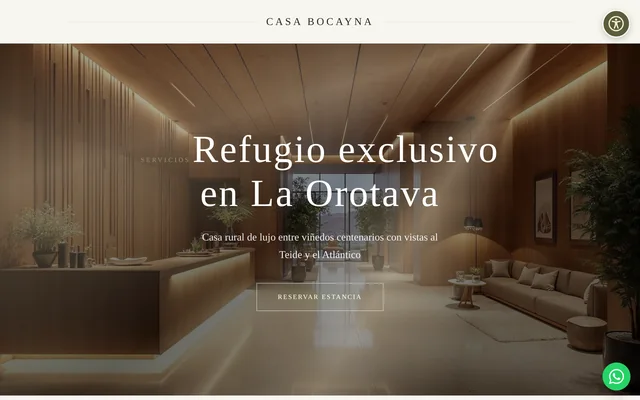 Ejemplo de web para una casa rural de lujo: Casa Bocayna