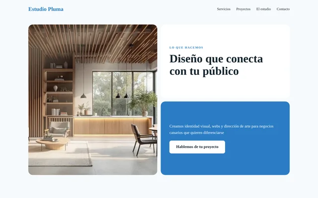Ejemplo de web para Estudio creativo: Estudio Pluma