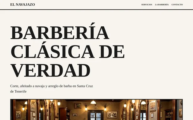 Ejemplo de web para Barbería: Barbería El Navajazo