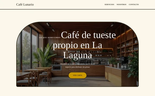 Ejemplo de web para Cafetería: Café Lunario