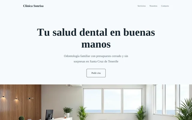 Ejemplo de web para Clínica dental: Clínica Dental Sonrisa