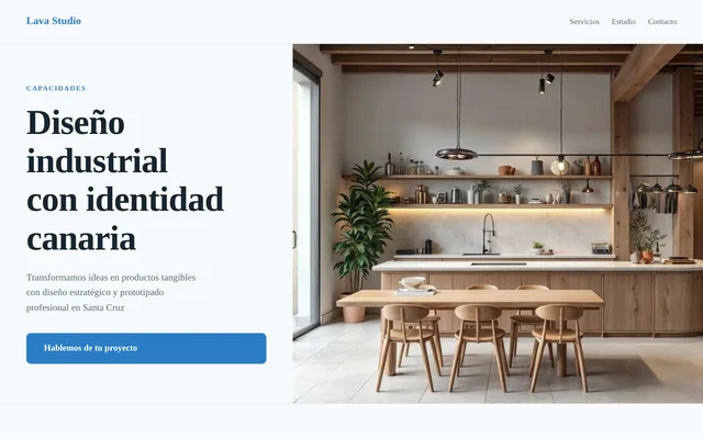 Ejemplo de web para Diseño industrial: Lava Studio