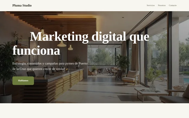 Ejemplo de web para Marketing: Pluma Studio
