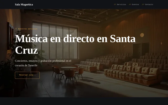 Ejemplo de web para Música en vivo: Sala Magnética