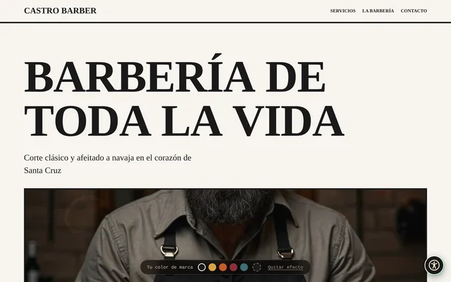 Ejemplo de web para Barbería clásica: Castro Barber