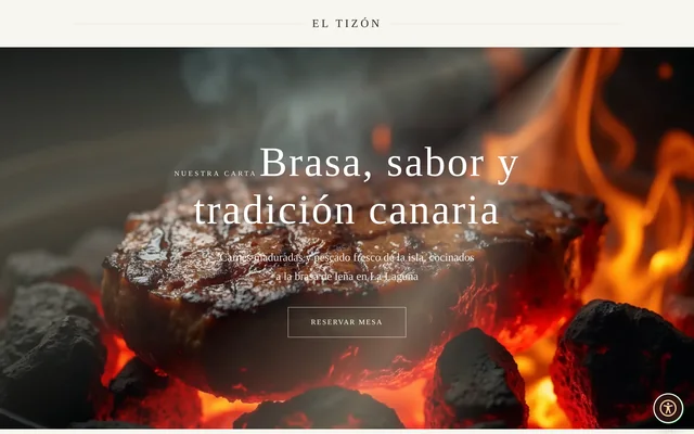 Ejemplo de web para Asador de brasa: El Tizón
