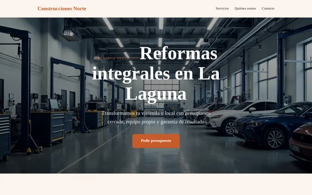 Ejemplo de web para Reformas: Construcciones Norte