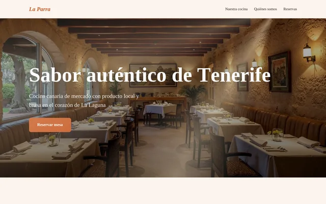 Ejemplo de web para Restaurante: Restaurante La Parra