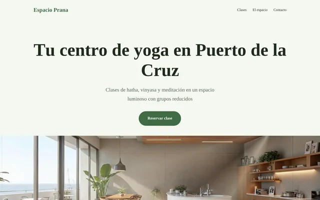 Ejemplo de web para Yoga: Espacio Prana